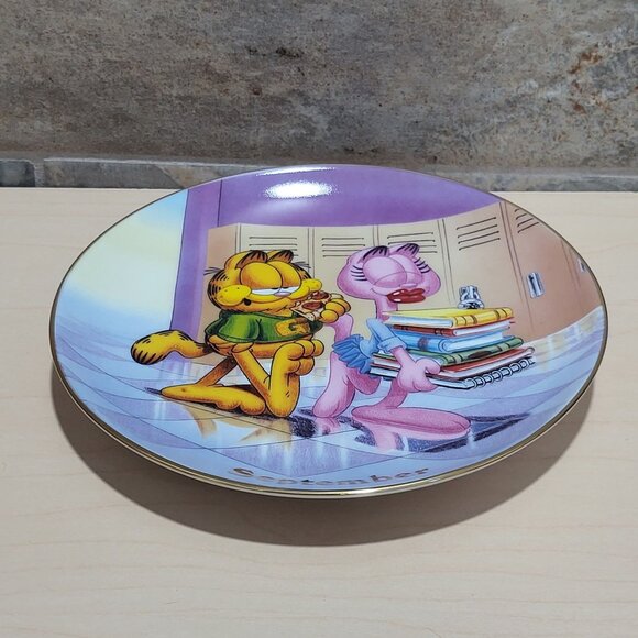 Garfield Calendar September Plate Jim Davis Plate No A 1444 Danbury Mint - Picture 12 of 14